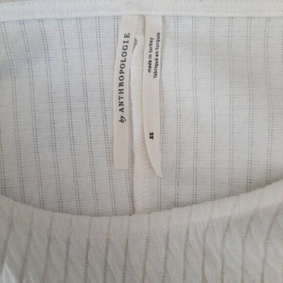 ANTHROPOLOGIE | Puffed Dolman Sleeve Textured Soft Comfy Top Ivory White Sz XS - Picture 12 of 13